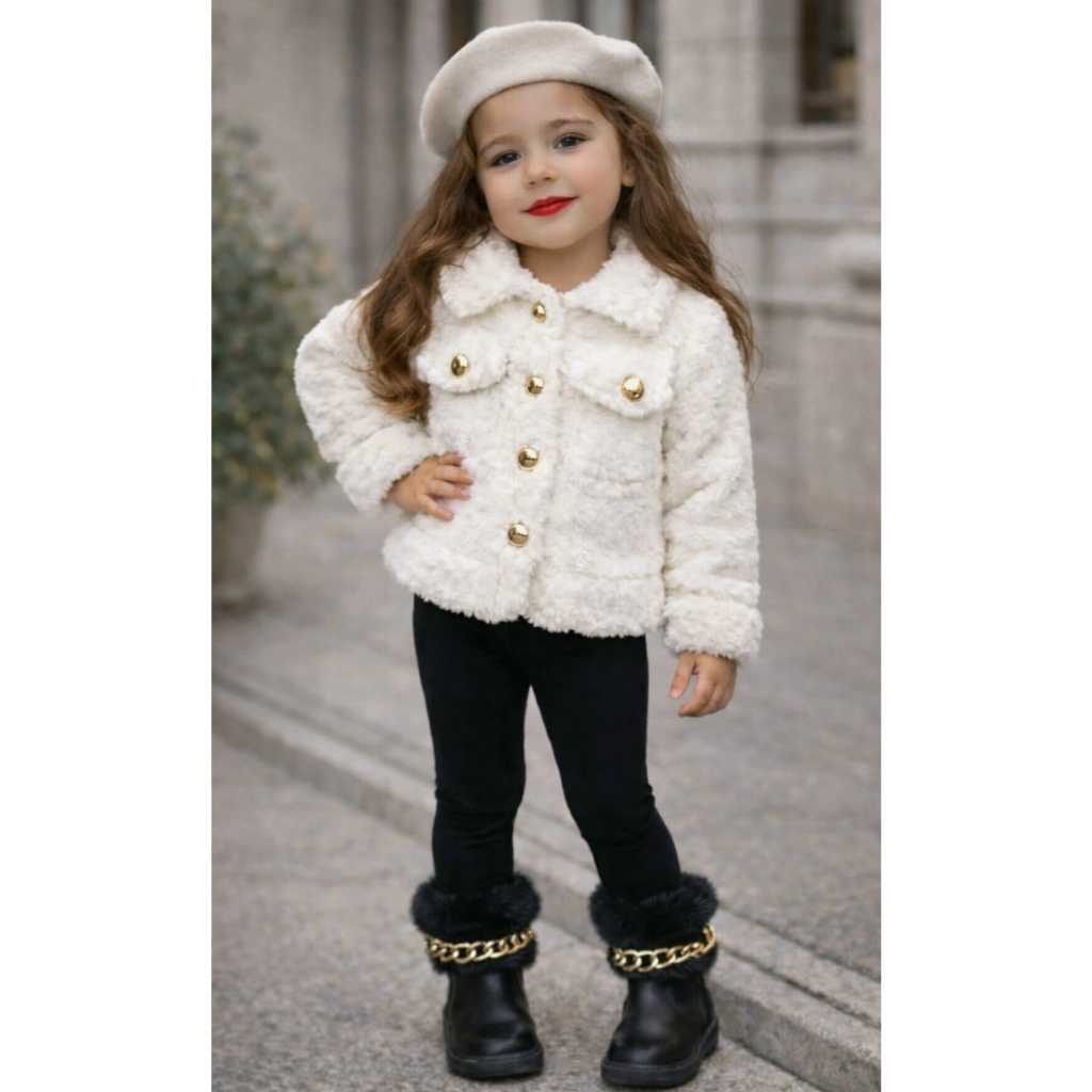 Blusa Casaco de Teddy Infantil Menina Frio Inverno bem quentinho em Oferta na Shopee