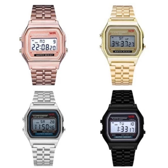 Relógio Retrô Vintagem Unissex metal digital feminino e masculino