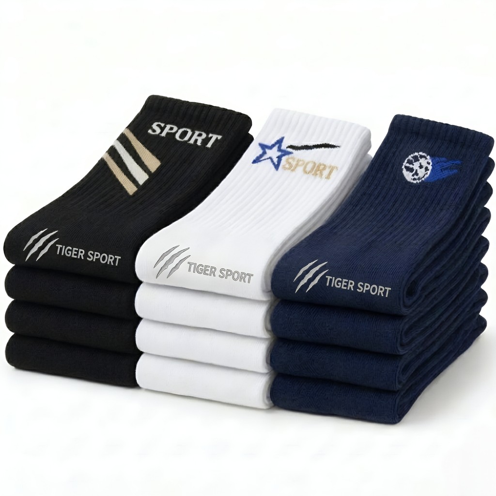 Kit até 12 Pares Meias Masculinas Sport Sortidas Macias Resistentes Tiger Sport em Oferta na Shopee