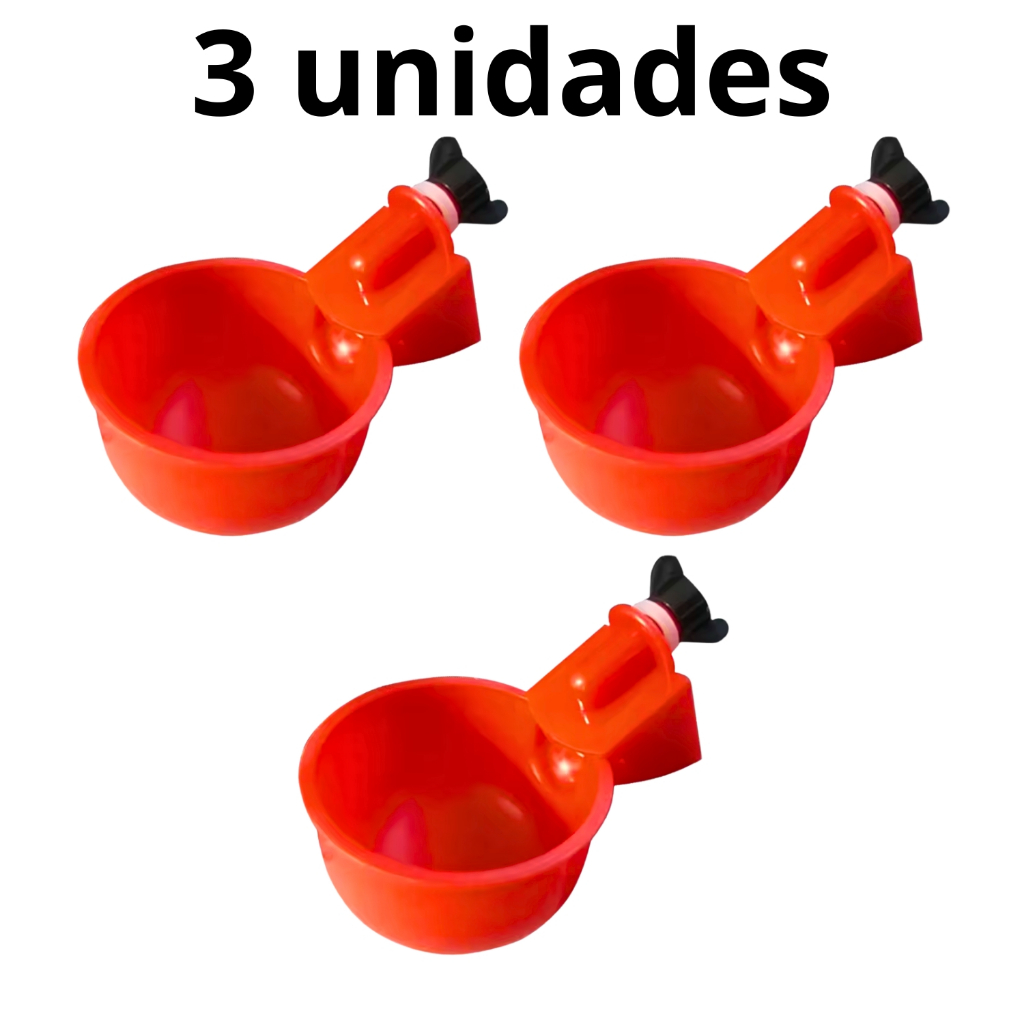 Kit 3 Bebedouro Automático Copinho Aves Galinha Gaiola Copo
