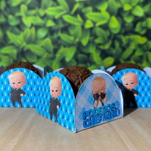 O PODEROSO CHEFINHO forminhas personalizadas 4 pétalas doce brigadeiro nº6 festa aniversário