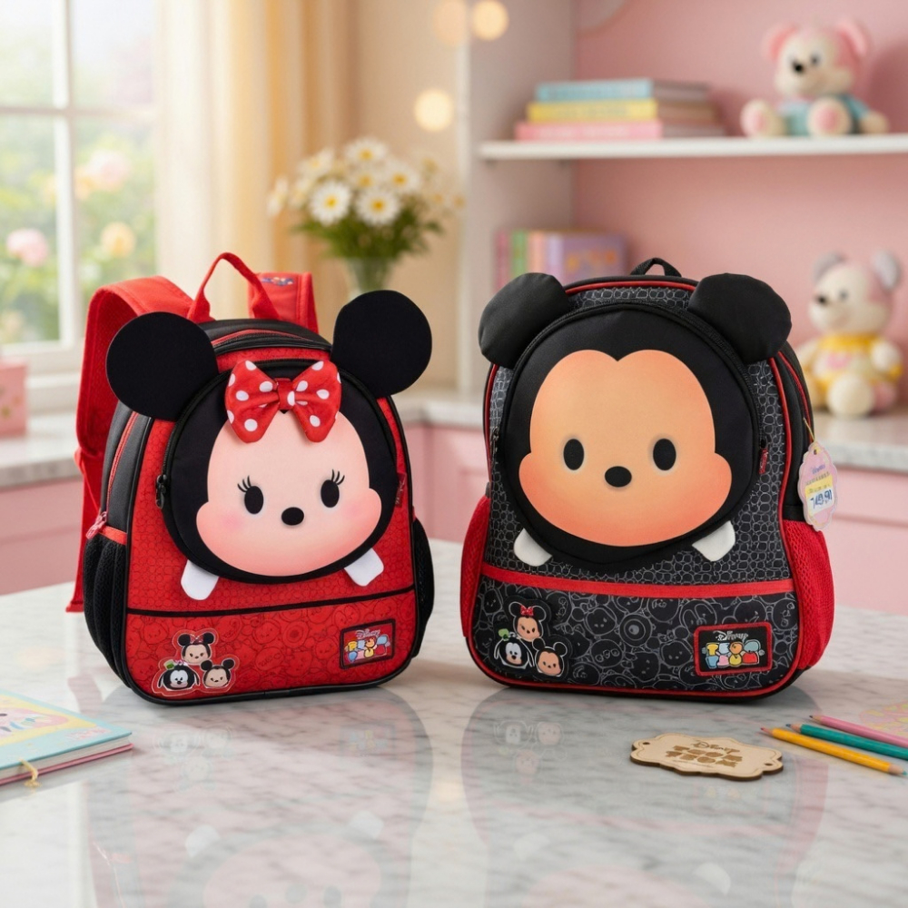 Mochila Escolar Costas Mickey Minnie Disney Levar Material Escolar Viagem Passeio Creche Orelhinha
