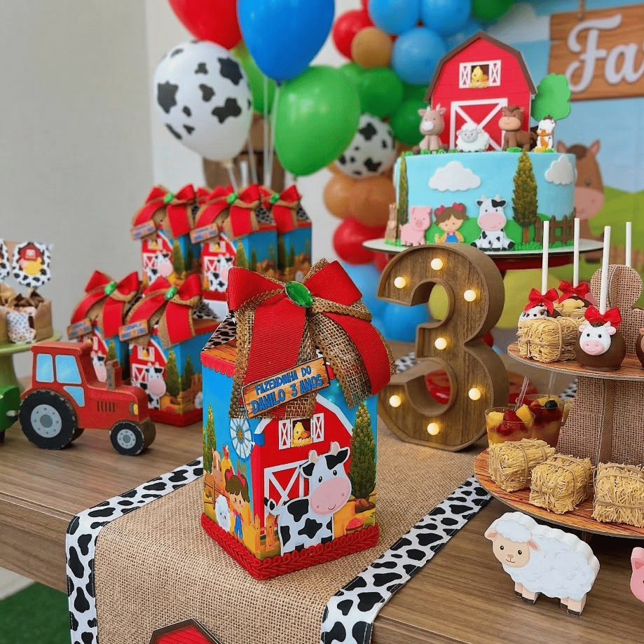 Kit Lembrancinha Fazendinha Personalizada: Caixa Milk Aniversário Infantil Personalizados Fazendinha