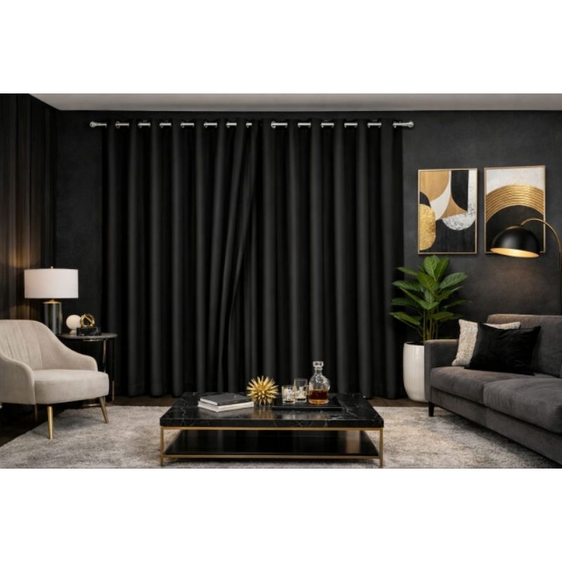 cortina Blackout temos outro tamanho corta luz de luxo blackout bem grosso sala quarto escritório cozinha em Oferta na Shopee