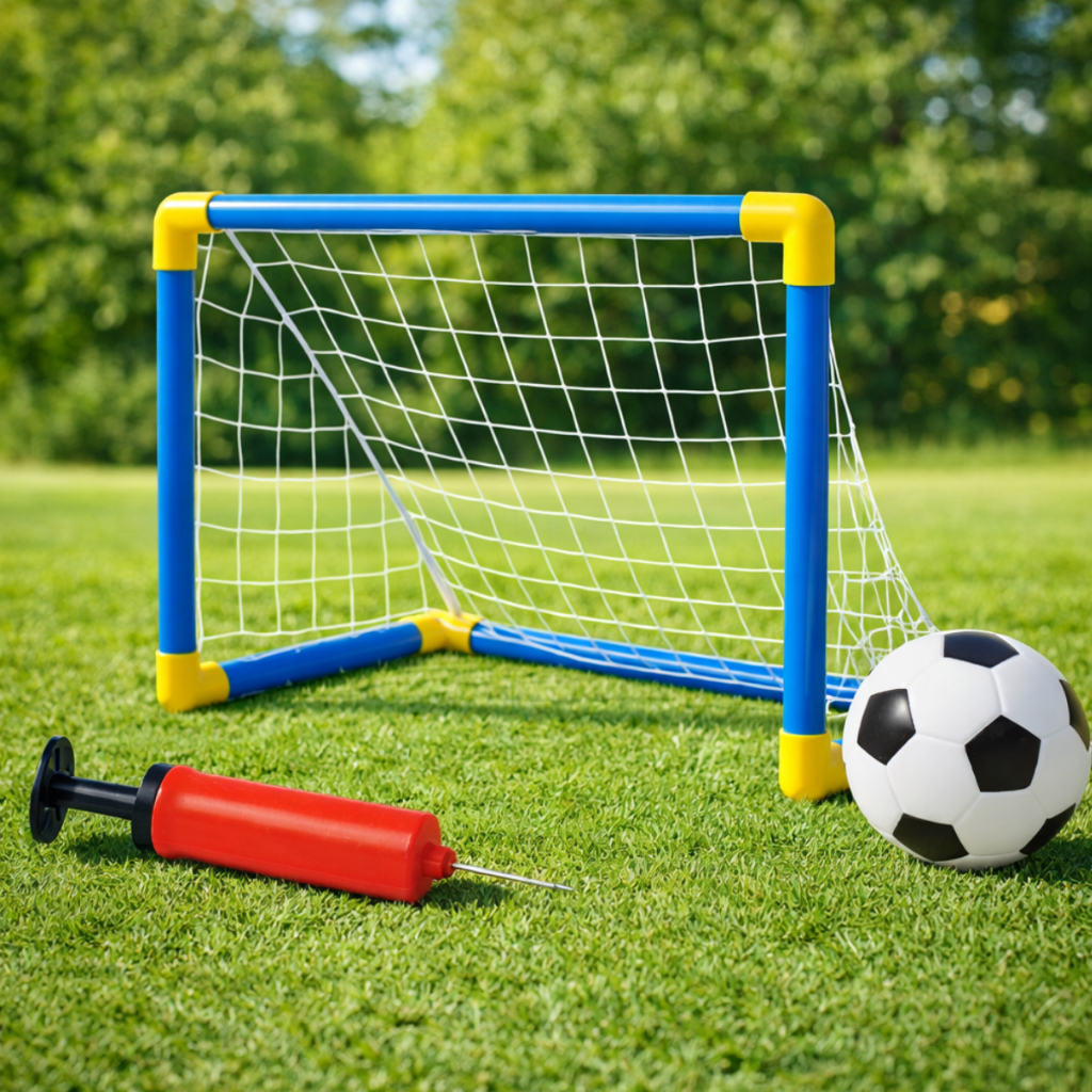 Kit Gol Infantil Futebol 60cm com Bola e Bomba Mini Trave Futebol Criança Brinquedo Esportivo Fácil Montagem Crianças
