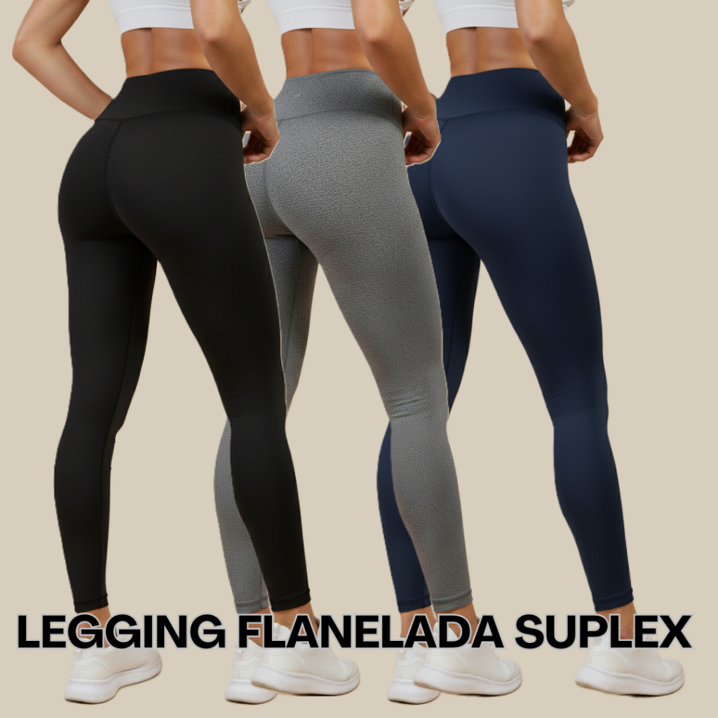 Legging Flanelada Grossa Calça Leg Peluciada Forrada Por Dentro Costura Reforçada Calça Térmica