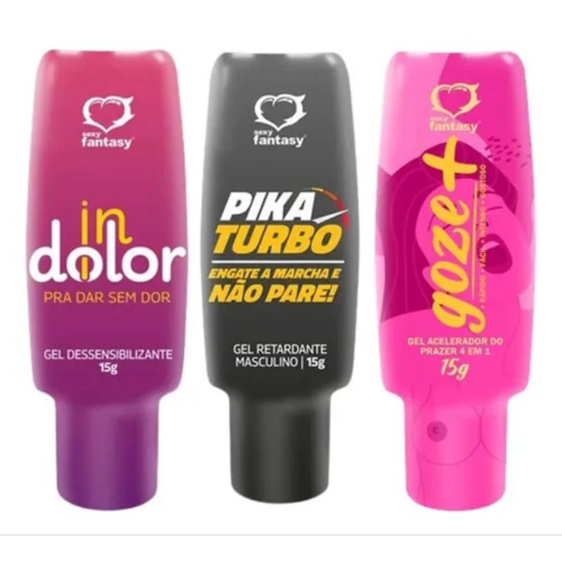 Monte seu Kit Sexy Fantasy - Goze + 4 em 1+ Pika Turbo+ Gel Anal lubrificante