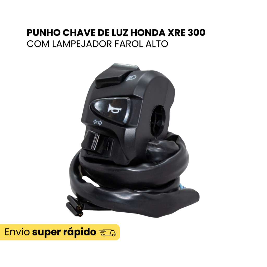 Punho Chave De Luz Honda Xre 300 Com Lampejador Farol Alto