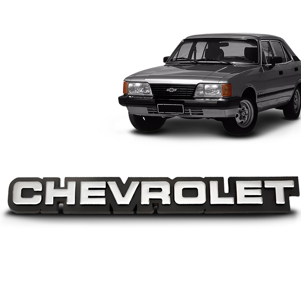 Emblema Letreiro Chevrolet Monza Opala 82 A 88 89 90 Cinza