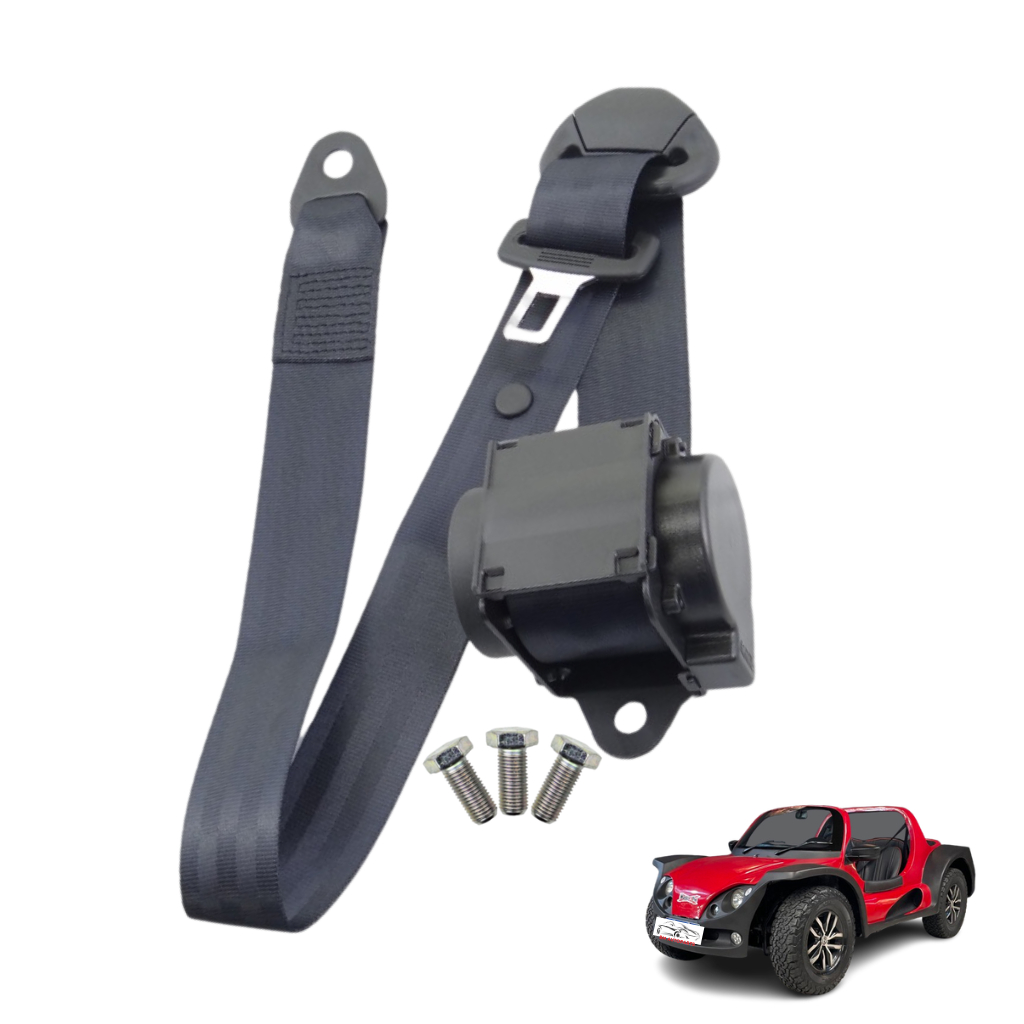 Cinto De Segurança Retrátil 3 Pontos Lingueta 22mm Bugue Buggy