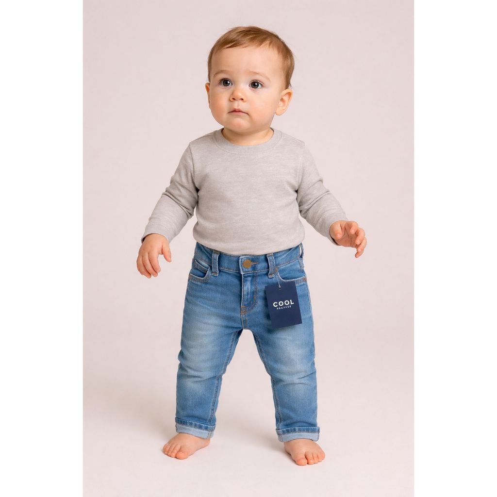 Calça Slim Jeans Bebê Disponível P M G - 0 A 9 Meses em Oferta na Shopee
