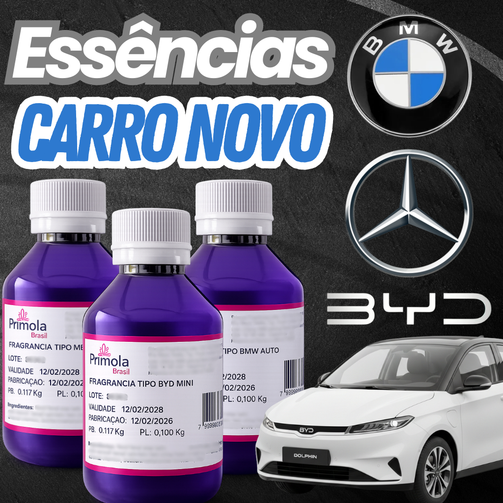Essência Cheirinho de Carro Novo Importado 100ml - TIPO BYD MINI, TIPO MERCEDEZ AUTO e TIPO BMW AUTO