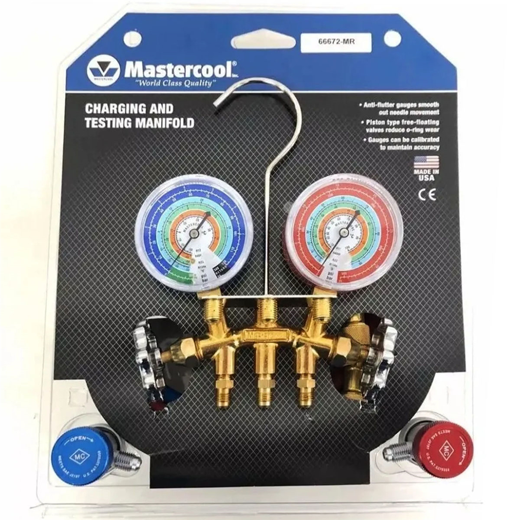 KIT MANIFOLD MANOMETRO AR CONDICIONADO 1,8M  MASTERCOOL