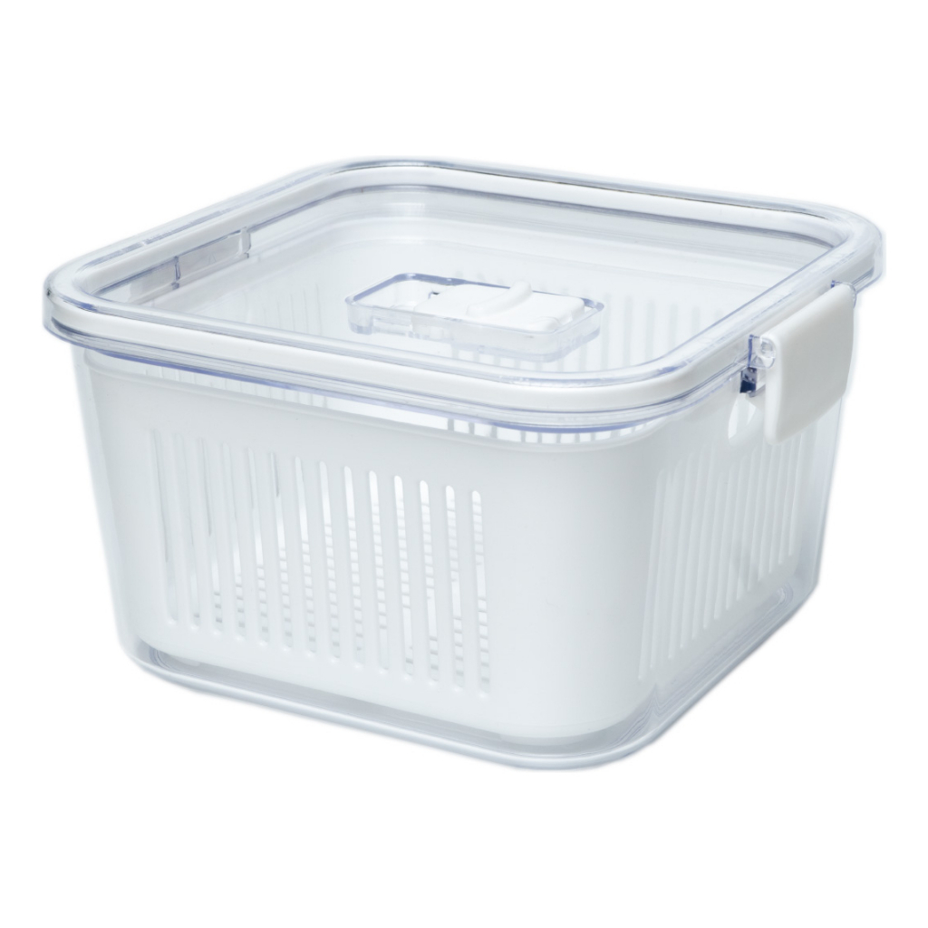 Organizador Hermético 1360ml Multiuso Slim Para Geladeira Cozinha Paramount