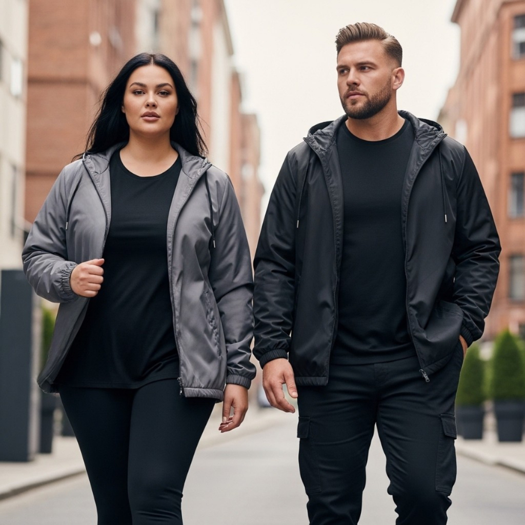 Kit 2 Jaquetas Corta Vento Impermeável Unissex Plus Size Com Capuz Do G1 ao G4