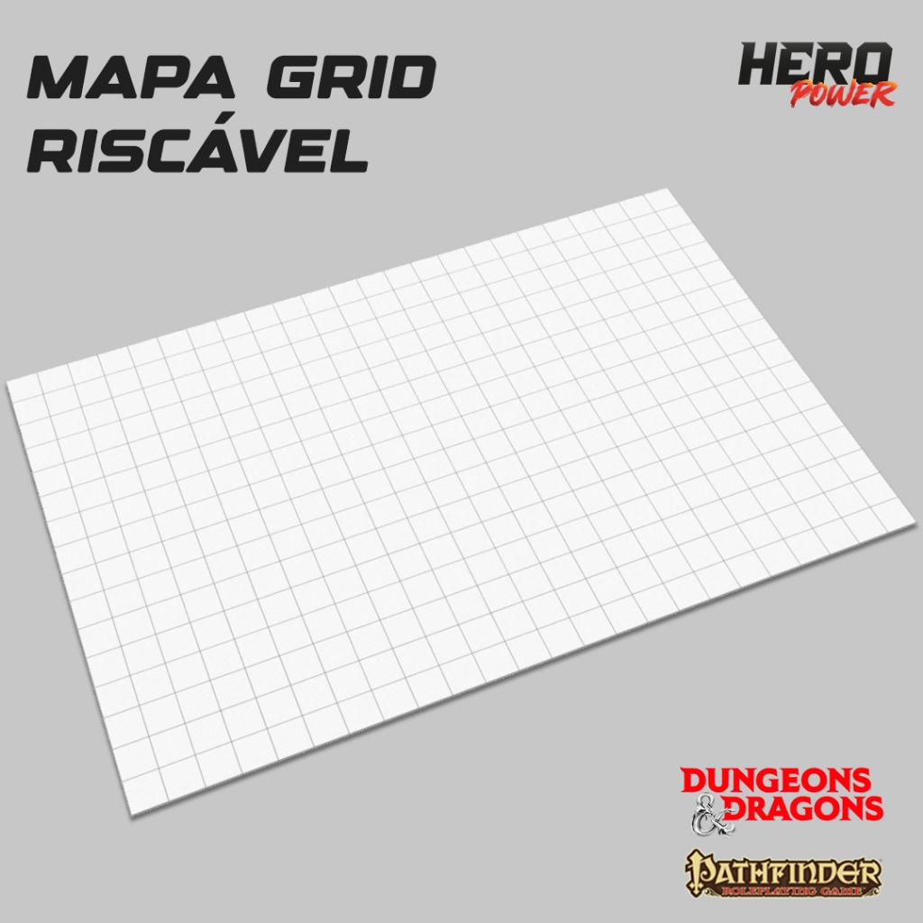 Playmat Grid de Batalha Riscável RPG | Dungeons And Dragons | Pathfinder