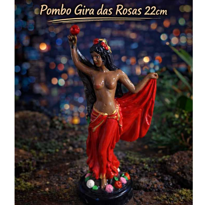 IMAGEM DE POMBO GIRA DAS ROSAS\ CIGANA 25CM DE GESSO