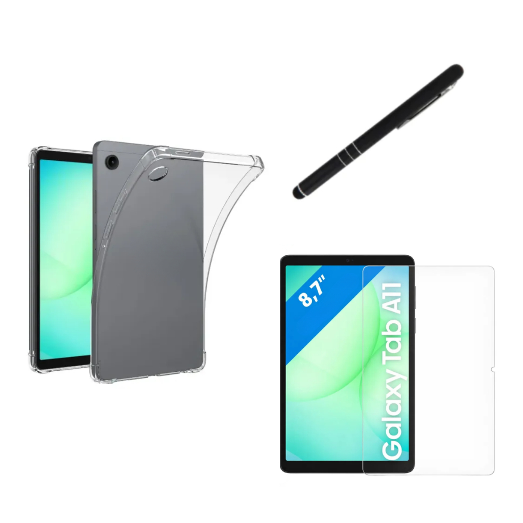 Kit Completo Capa transparente Anti impacto + Película + Caneta Para Samsung Galaxy Tab A11 SM-X130 SM-X133 X135 em Oferta na Shopee