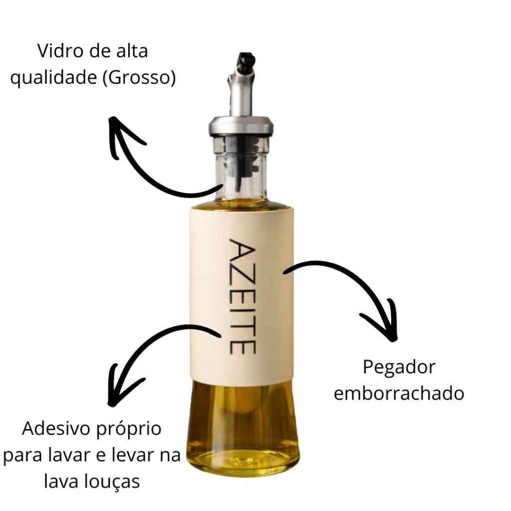 Kit Azeiteiro E Oleo Vidro 310 Ml Dispenser Com Bico Dosador Porta Azeite E Oleo Para Cozinha Moderna — imagem 2 de 2