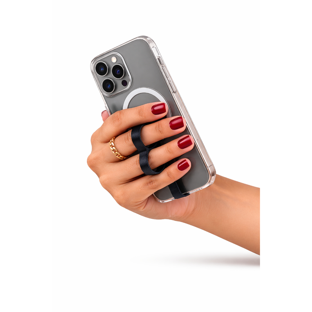 Suporte de Dedo para Smartphone Finger Grip Anel Apoio Mão e Mesa Compacto