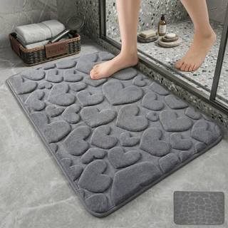 Tapete Banheiro Antiderrapante Ultra Absorvente Super Macio Premium Coração 40x60cm Saída…