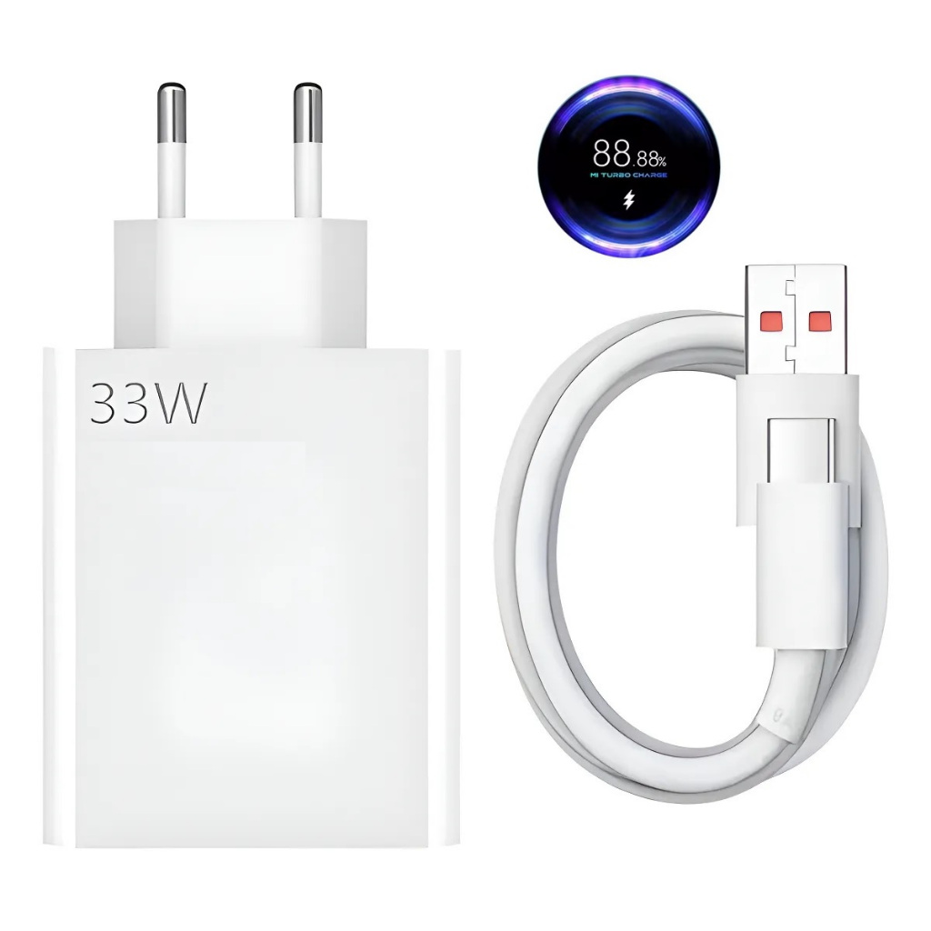 Carregador Turbo 33w Para Xiaomi Redmi Note 10s 9s Note 11 12 Note 13 Poco X3 X4 F3 F4 F5 Redmi 13c Realme c55 Pocophone