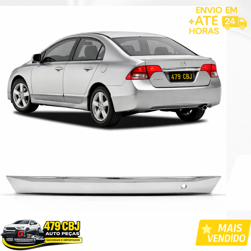 Friso Porta Malas Cromado Civic 2007 2008 2009 2010 2011