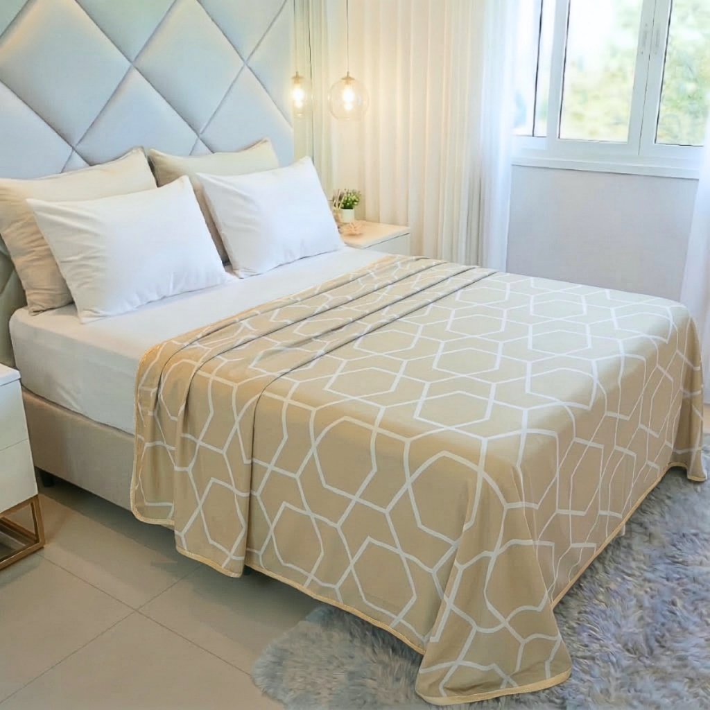 Jogo de Cama Queen 4 Peças 100% Algodão Malha Estampado Lençol Queen 4 Peças Com Elástico Cozzilar