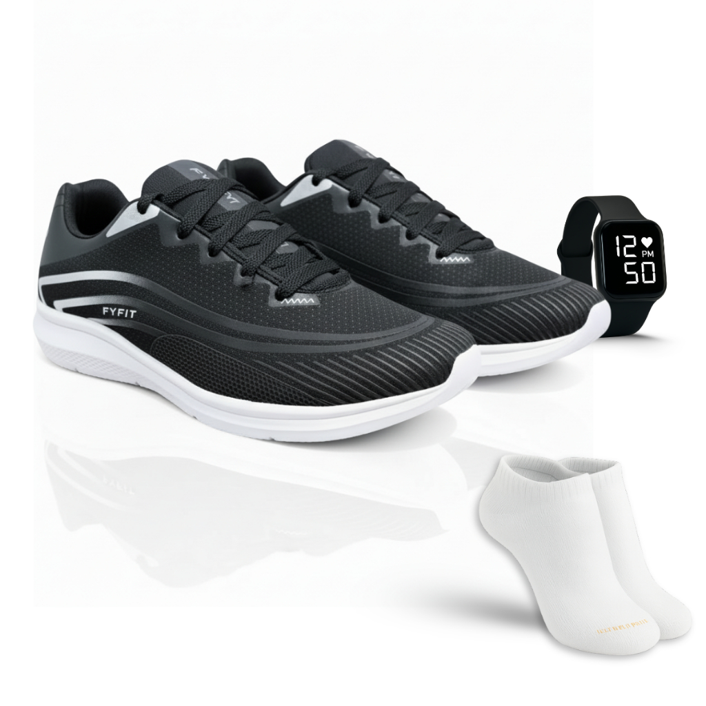 Tenis Esportivo Masculino Feminino Corrida Academia Caminhada Antiderrapante+ Relógio Digital + Meia