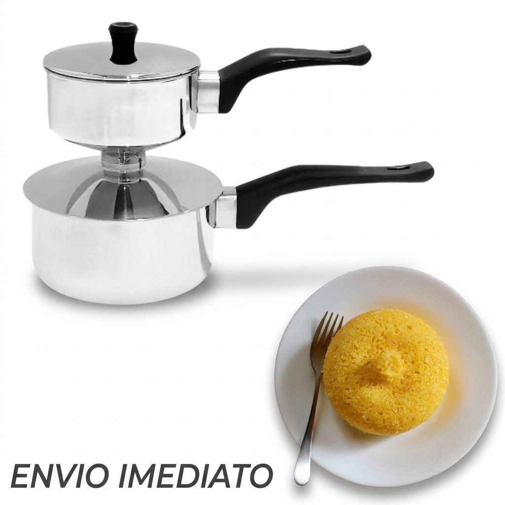 Cuscuzeira Inox Fogão Porção Individual Nordestino Cuscuzeiro de Caminhoneiro Peito de Moça 13cm 650ml