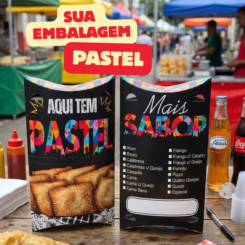 100 Embalagem Pastel, Caixa de Pastel, Delivery, Pastelaria, Embalagem Descartável, Pastel Gourmet. pratica montagem