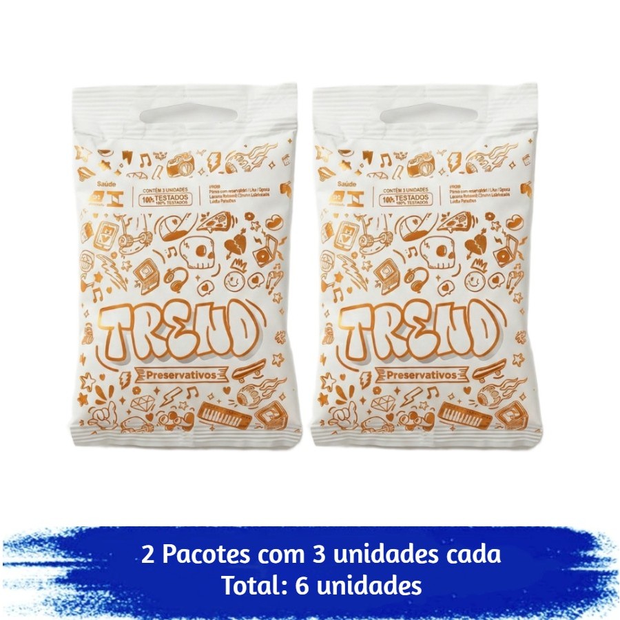 Preservativo Trend Lubrificado Com 6 Unidades 2x3