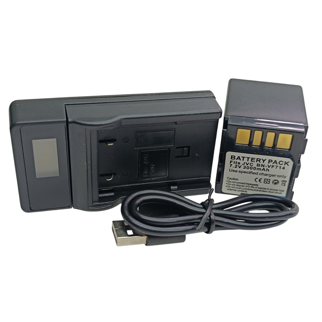 Carregador usb + Bateria BN-VF714 Pra JVC GR-D270 D271 D275 D290 D293 D295 D320 D325 D328