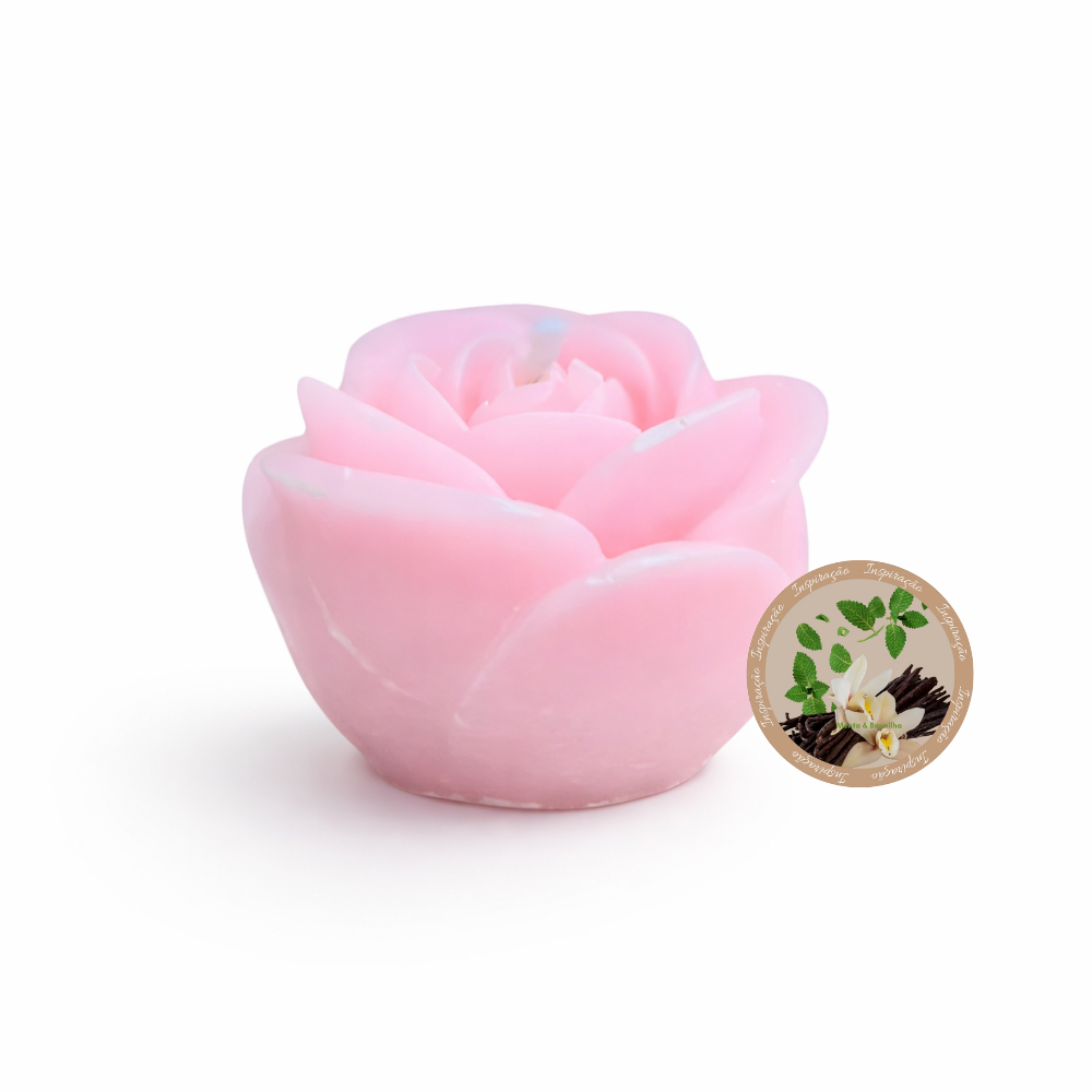 Vela Aromática Premium Botão de Rosa 52g | Cera de Coco
