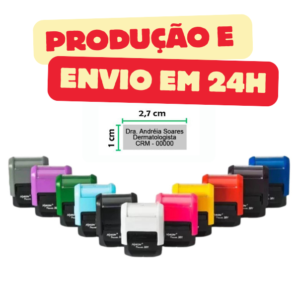 Carimbo Nykon 301(PEQUENO)10 X 27mm Automático Profissões/Enfermagem/Empresas(Envio em 24 h)com seus Dados Profissionais