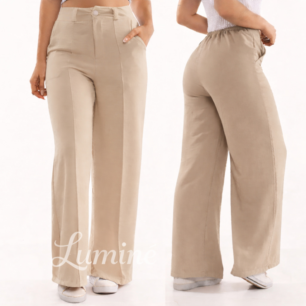 Calça GG Feminina Pantalona Wide Leg Duna com Botão Tendência 2026 em Oferta na Shopee
