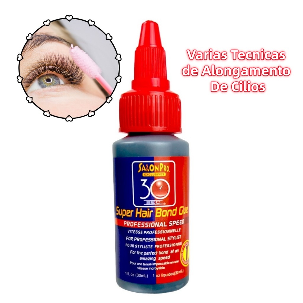 Super Cola Salon Pro 30ml Para Alongamento Mega Hair e Extensão de Cílios 30 segundos em Oferta na Shopee