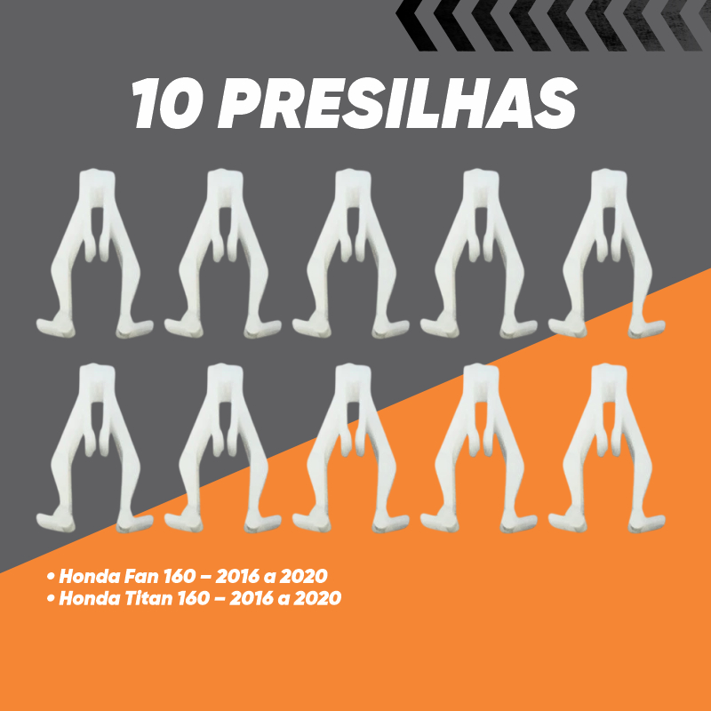 10 Presilhas de Plastico (Branca) Tanque Carenagem Farol  Titan 150 2014 / Fan 125 e 150 2014 em Oferta na Shopee