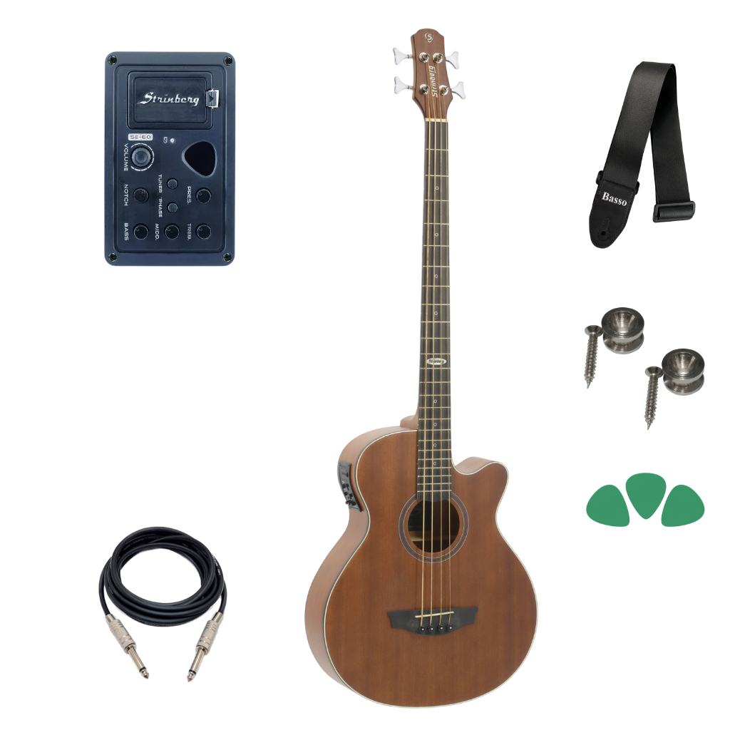 Baixolão Strinberg Sb240c Mahogany 4 Cordas Fosco Full em Oferta na Shopee