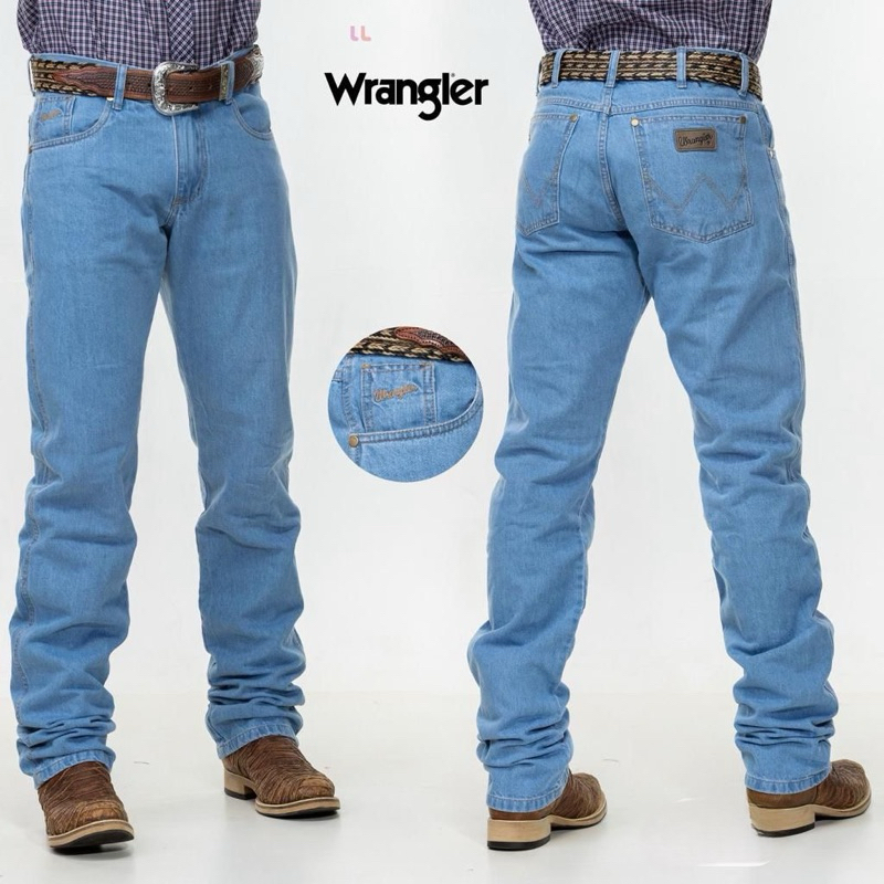 calça country masculina Wangler peão montaria resistente algodão