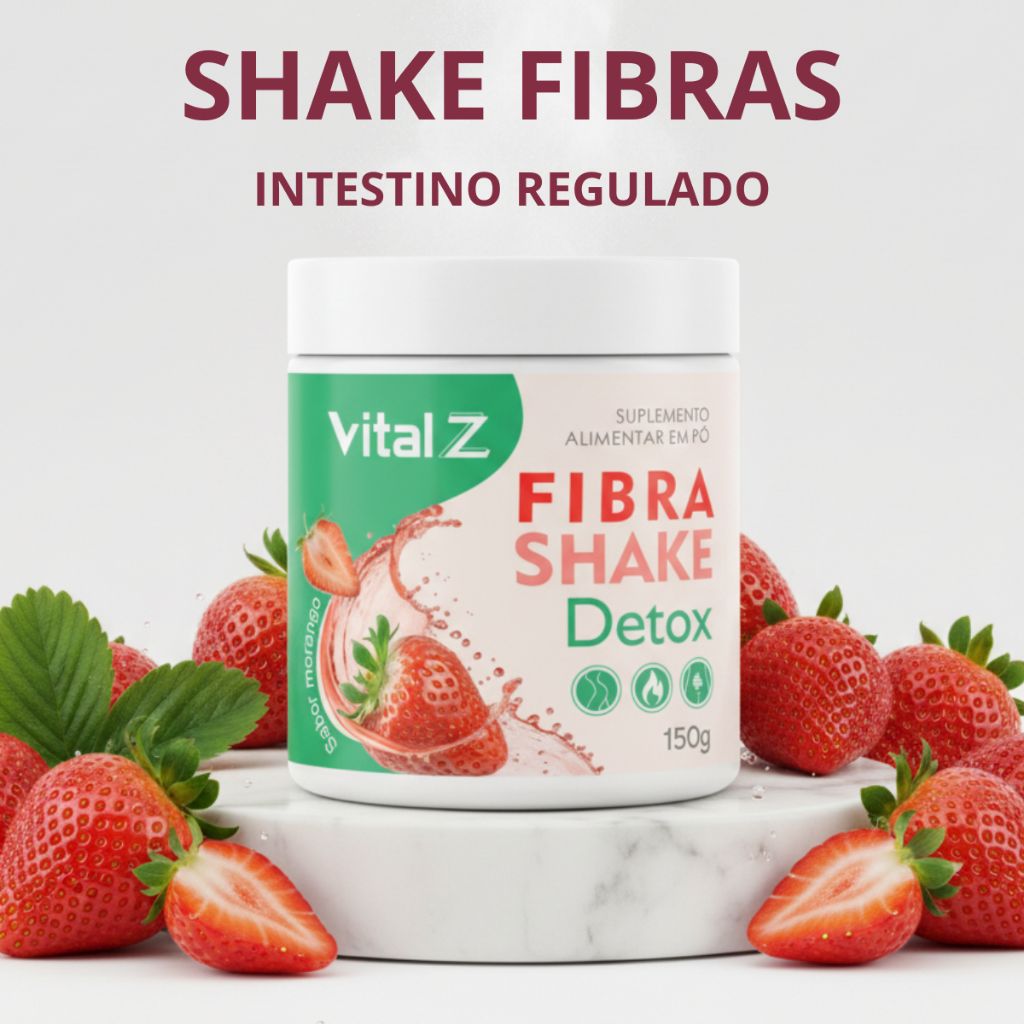Vital Z SHAKE Fibras Morango Psyllium Intestino 30 Doses em Oferta na Shopee