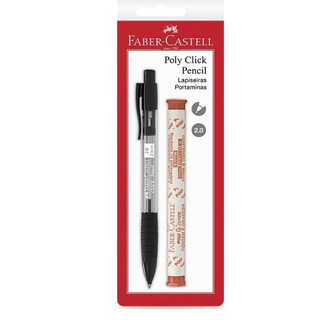 Lapiseira Faber-Castell CLICK PENCIL 2.0MM Preta/Lilás/Azul/Verde + Portaminas Grátis