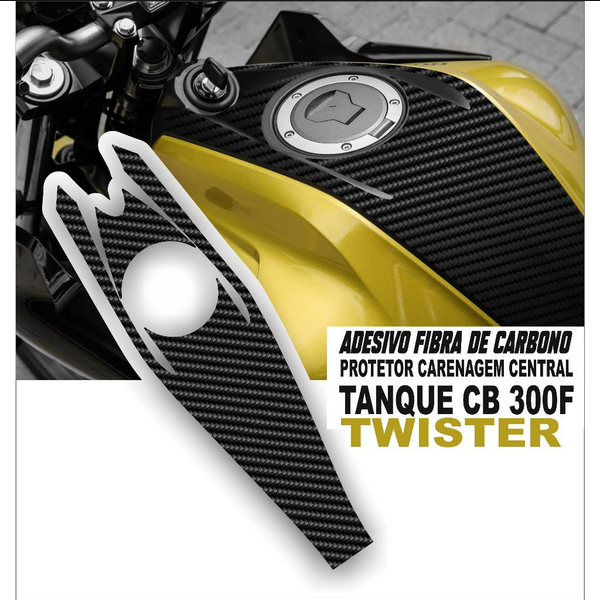 Adesivo Protetor Central em Fibra de Carbono – Tanque CB 300F Twister