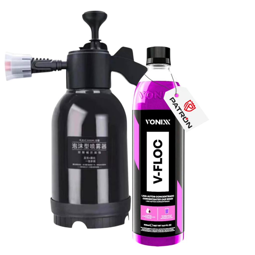 Kit Snow Foam 2L + V-Floc Vonixx Shampoo Automotivo Espuma Lavagem Carro Moto