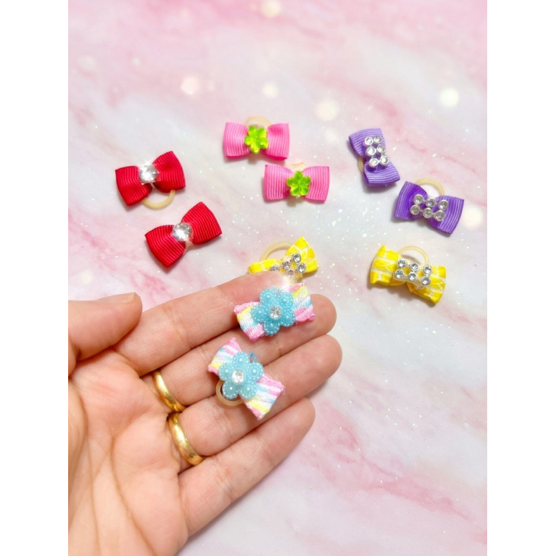 Lacinhos Pet MICRO 2cm Kit para Cachorro | Raças Pequenas shih tzu maltês| Acessório Banho e Tosa, Leve e Delicado