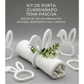 Porta Guardanapo Páscoa Enfeite mesa Posta Coelho Orelhinha Kit Com 6 em Oferta na Shopee