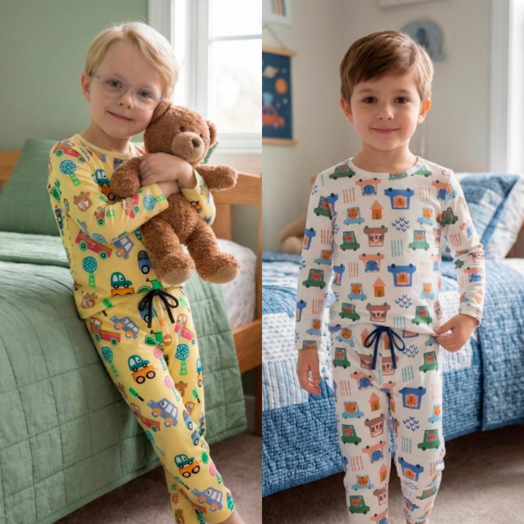 Kit 2 Pijamas Conjunto Infantil Menino Suede Manga Longa Inverno Promoção