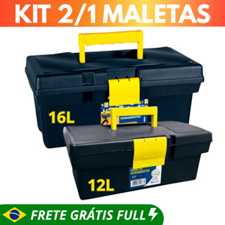 KIT 2/1 Maleta de Ferramenta Caixa de 16L 12L Caixa Organizadora Materiais Pescaria Eletricista encanador e Mecânico em Oferta na Shopee