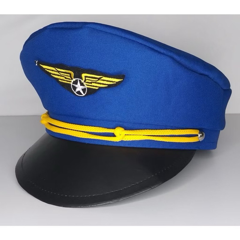 QUEPE AVIADOR AZUL | QUEPE CAPITÃO | AVIADOR | FESTA FANTASIA | CHAPÉU AVIAÇÃO | FILMES | PEÇAS | APRESENTAÇÃO | AVIÃO
