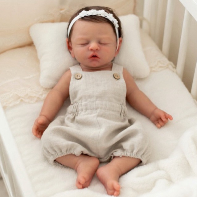 bebê reborn silicone sólido 45 cm realista corpo inteiro banho cabelinho fio a fio